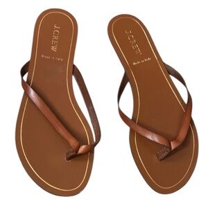 J Crew Italian leather tobacco brown sandals size 8 like NEW